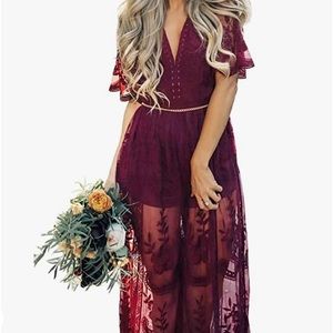 Wine Red Lace Jumper